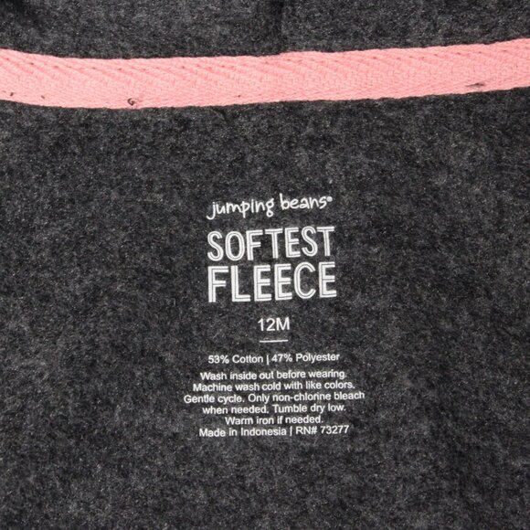 Jumping Beans Unicorn Fleece Hooded Zip Jacket | Size 12M - Picture 5 of 5